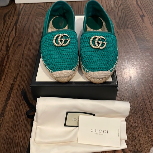 GUCCI KNIT ESPADRILLES 8 - Picture 1 of 6
